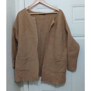 Twin set Simona barbieri womens large camel tan wool cashmere sweater jacket